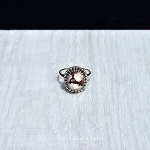 Sterling Silver Wild Horse Magnesite Oval Gemstone Ring - Size 7.5